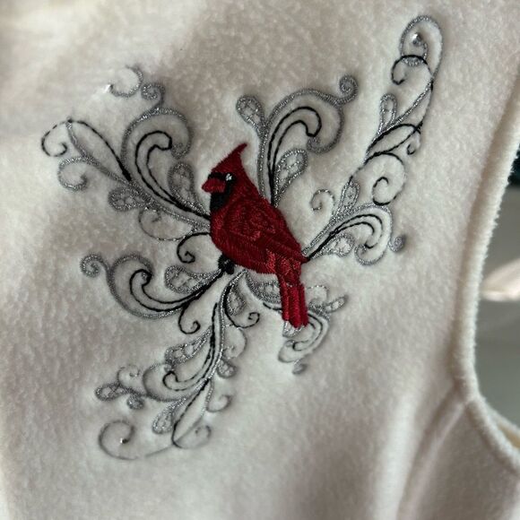 NORTHERN REFLECTIONS Women's Embroidered Cardinal Fleece Full Zip Vest M - Picture 14 of 16
